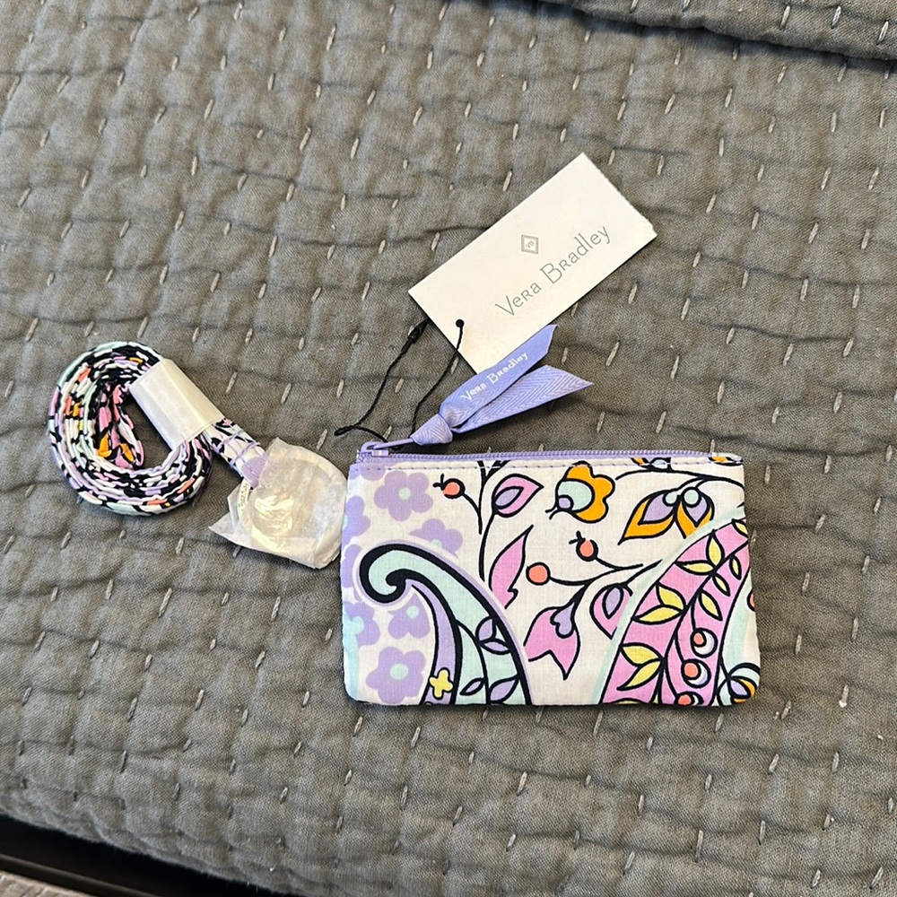 🌸 Vera Bradley Zip ID & Lanyard NEW!